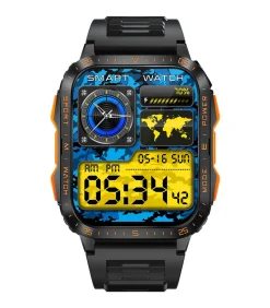ADVENTURER – Zwarte rechthoekige kast – Zwarte siliconen armband