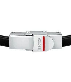 Armband in staal, email, leer, siliconen, zwart Pvd BANDY