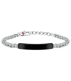 Armband in Staal, Emaille, Zwart PVD BASIC