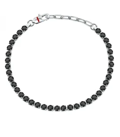 Armband in staal, kristallen, email TENNIS