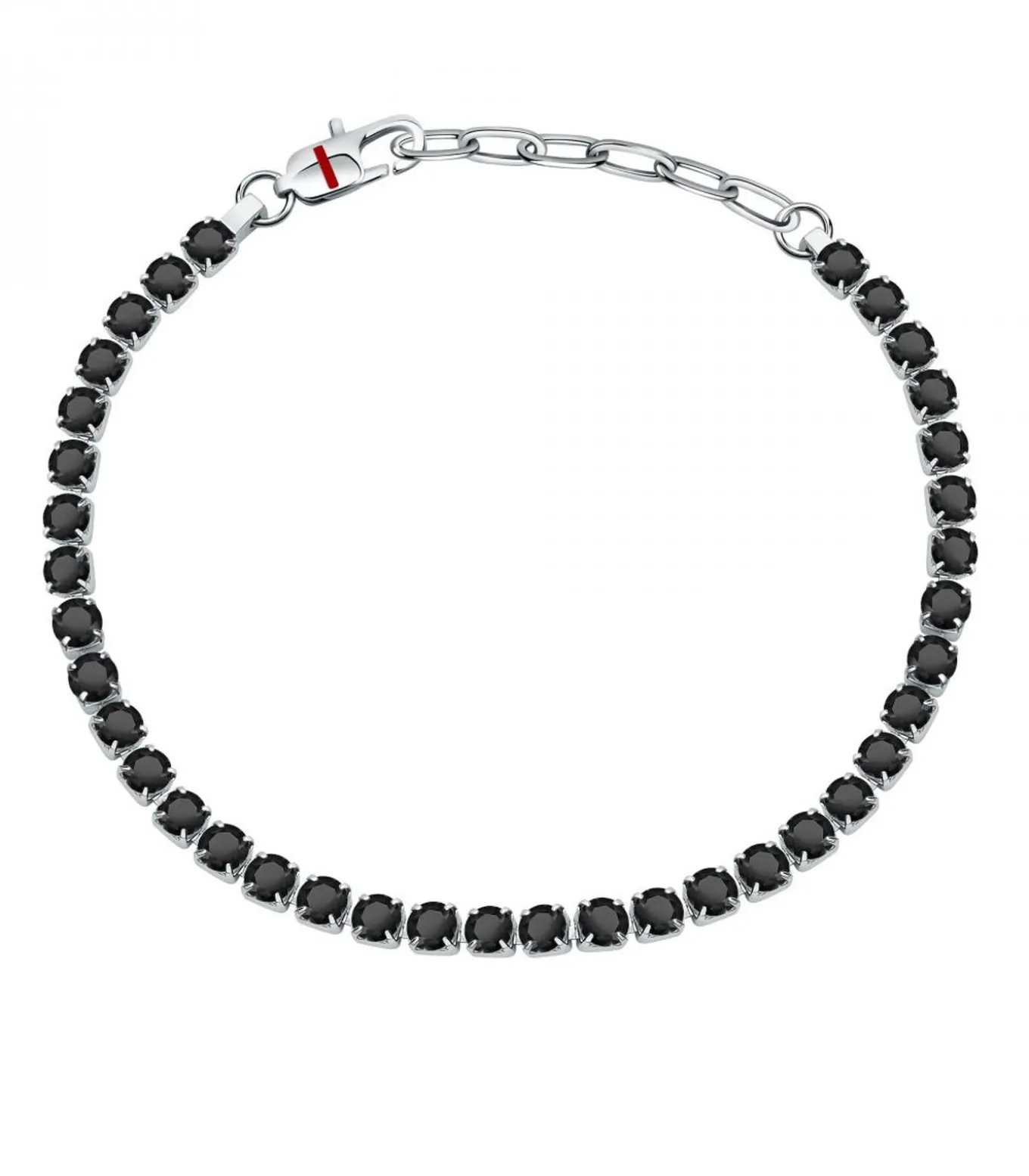 Armband in staal, kristallen, email TENNIS