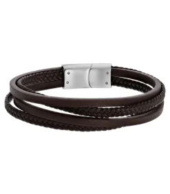 Armband Leer zilverkleurig