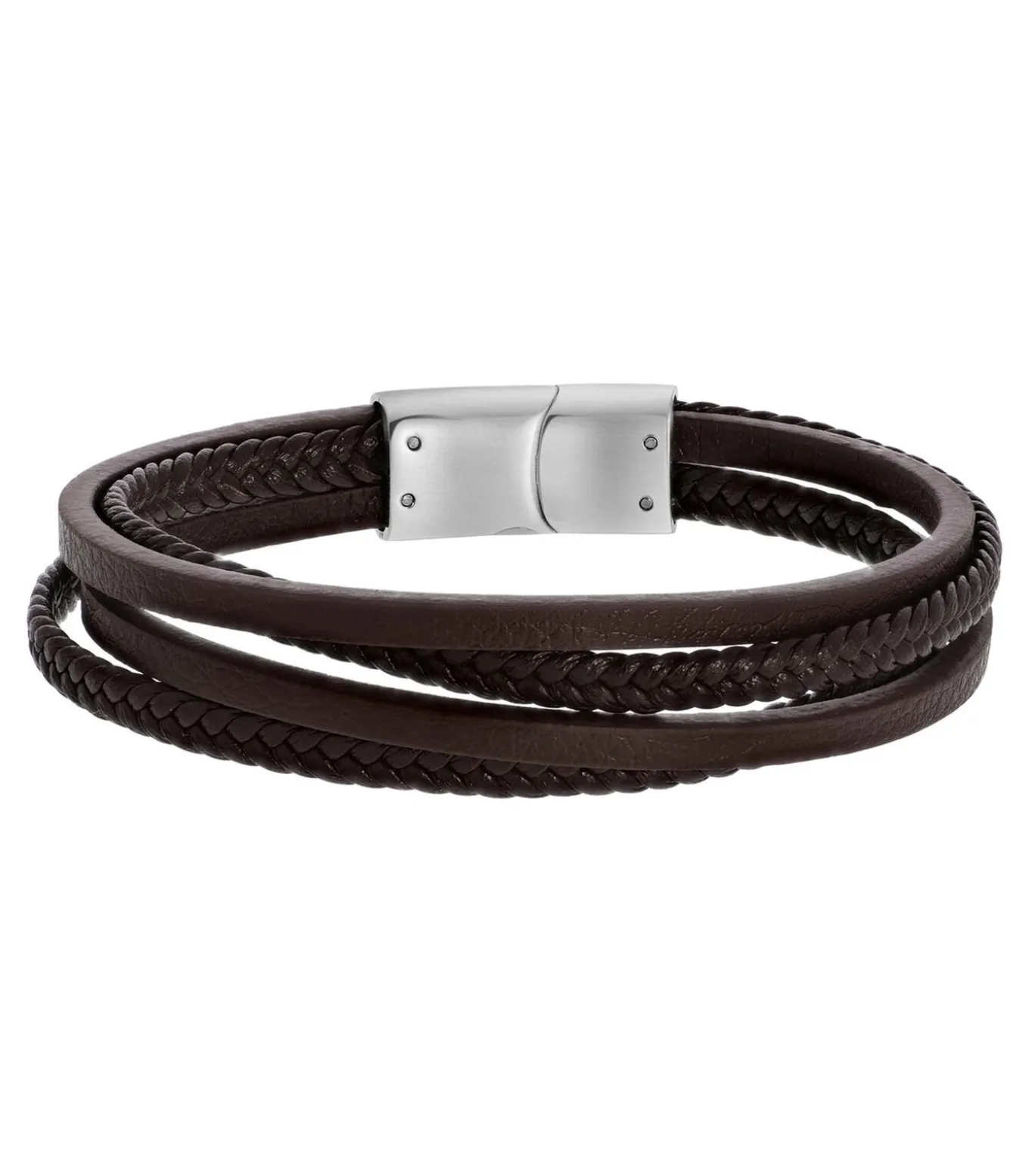 Armband Leer zilverkleurig