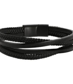 Armband Leer zwart