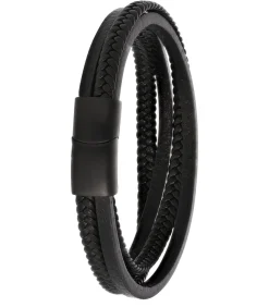 Armband Leer zwart
