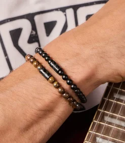 Armband voor dames en heren, unisex, roestvrij staal, onyx | schorpioen