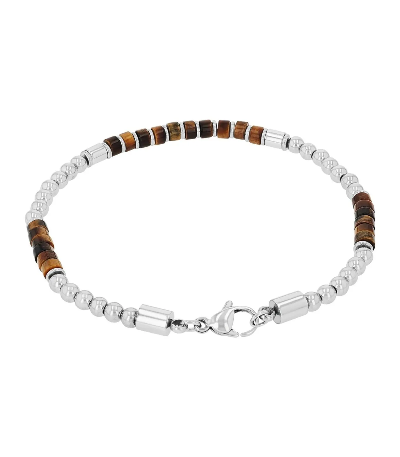Armband voor mannen, roestvrij staal, tijgeroog