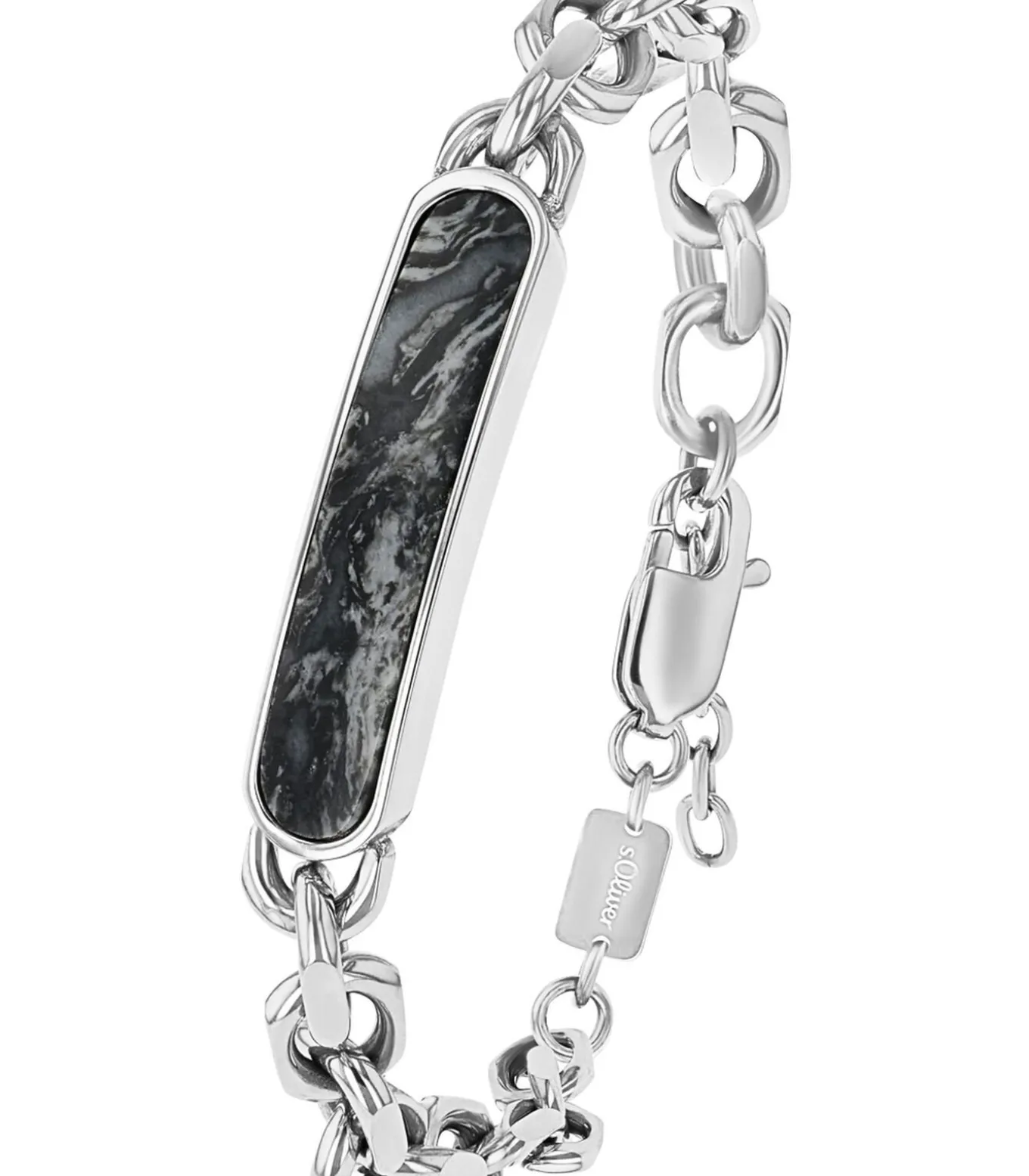 Armband voor mannen, roestvrij staal, jaspis