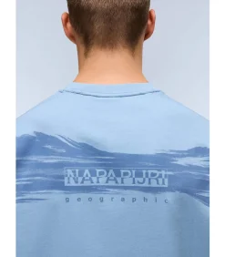 Back graphic t-shirt - faded denim