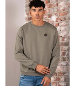 Badge crewneck- tea leaf