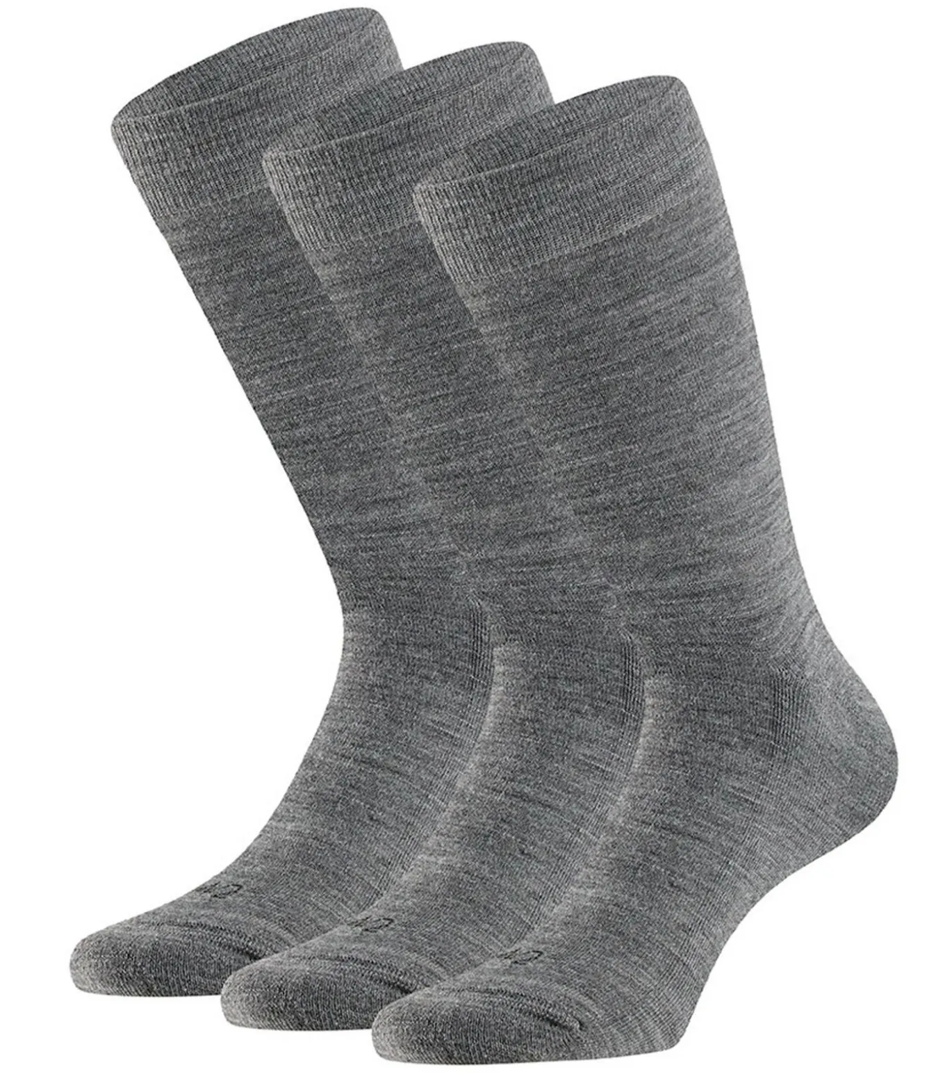 Badstof zool - Merinowollen Sokken - 3 paar - Grey Melange