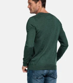 Baileys Merino Wol V-hals Trui – Donkergroen