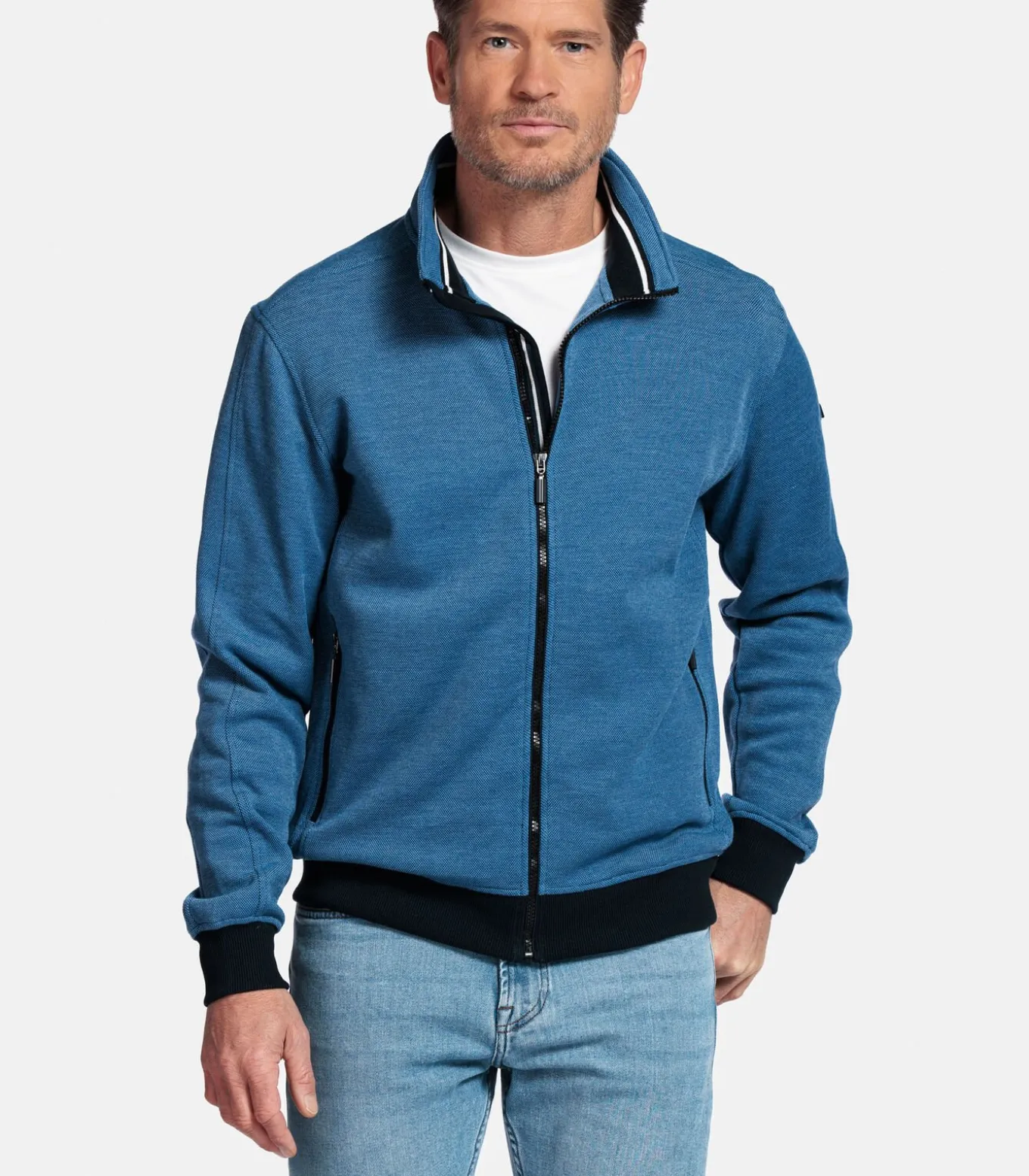 Baileys Two-tone sweatvest - Donkerblauw