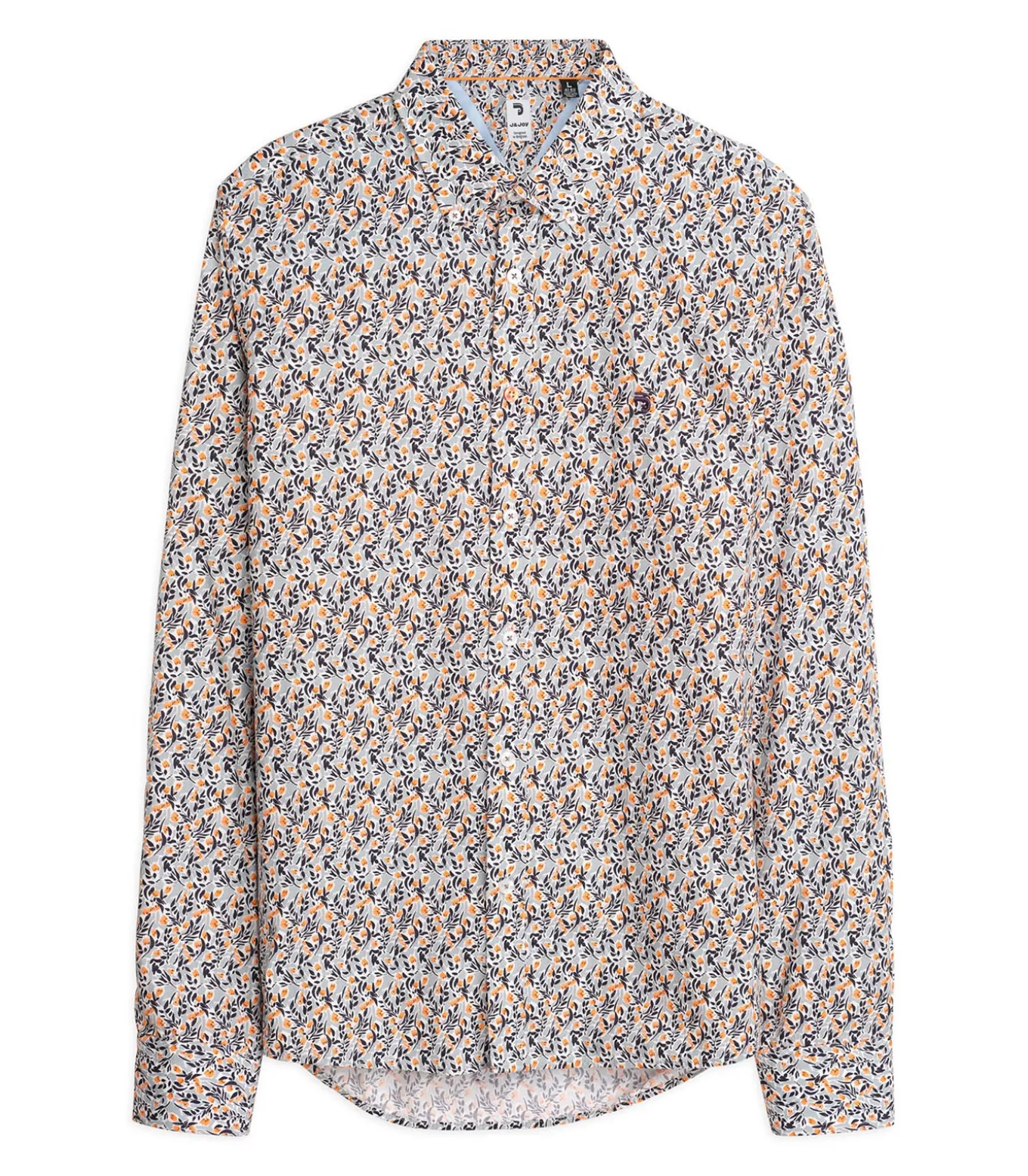 Beige herenoverhemd met bloemen
