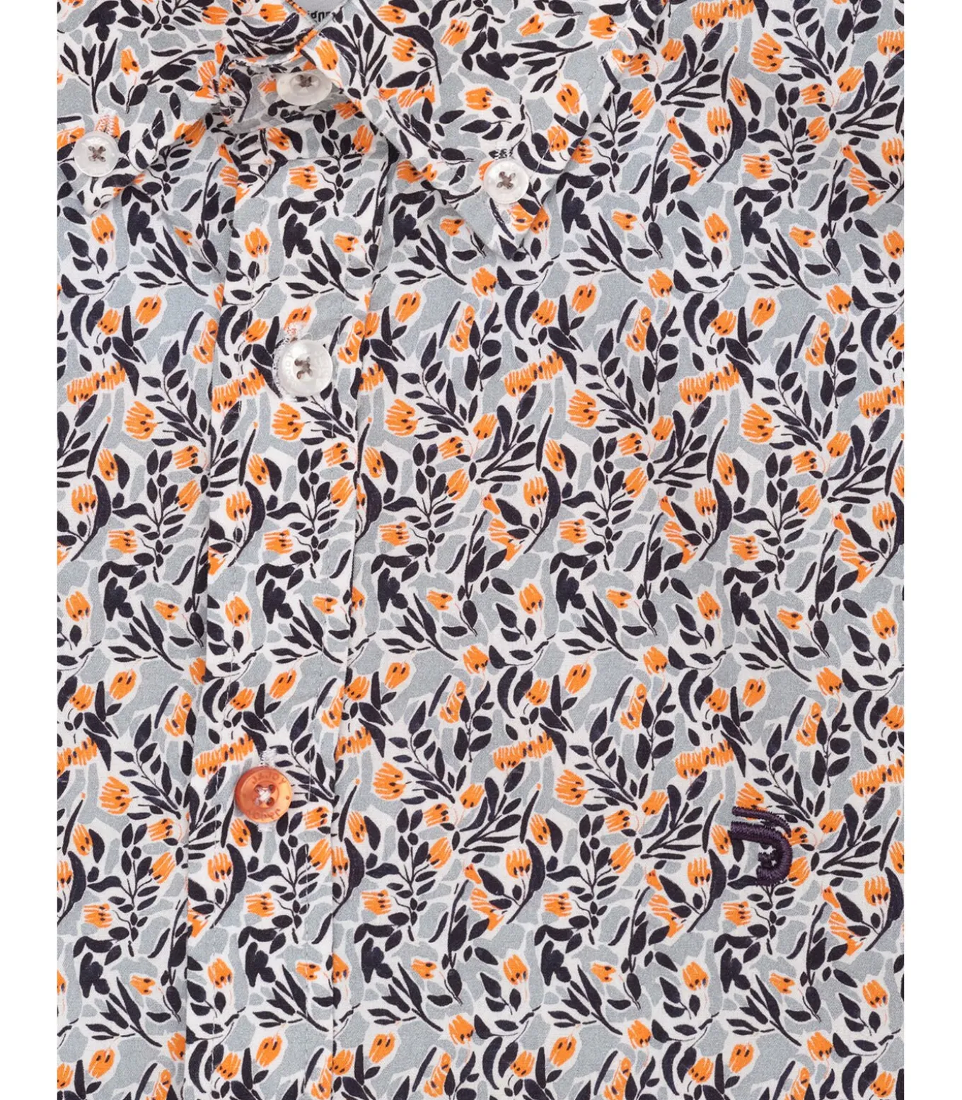 Beige herenoverhemd met bloemen