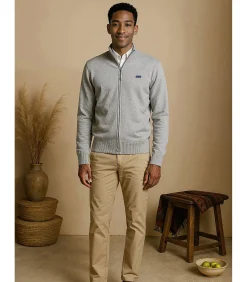 Beige trui met rits voor heren