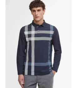 Blaine tailored ls polo shirt - navy