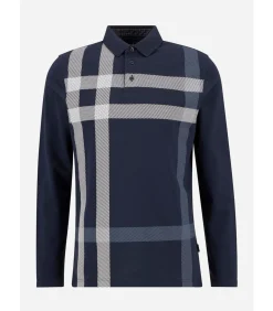 Blaine tailored ls polo shirt - navy