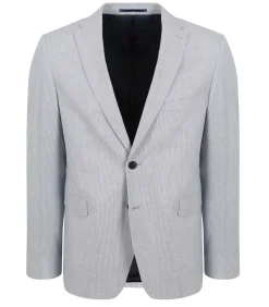 Blazer Linnen Streep Lichtblauw