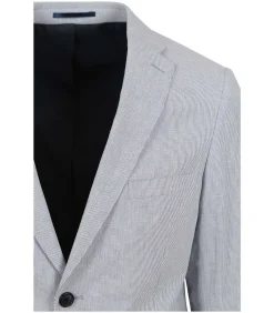 Blazer Linnen Streep Lichtblauw