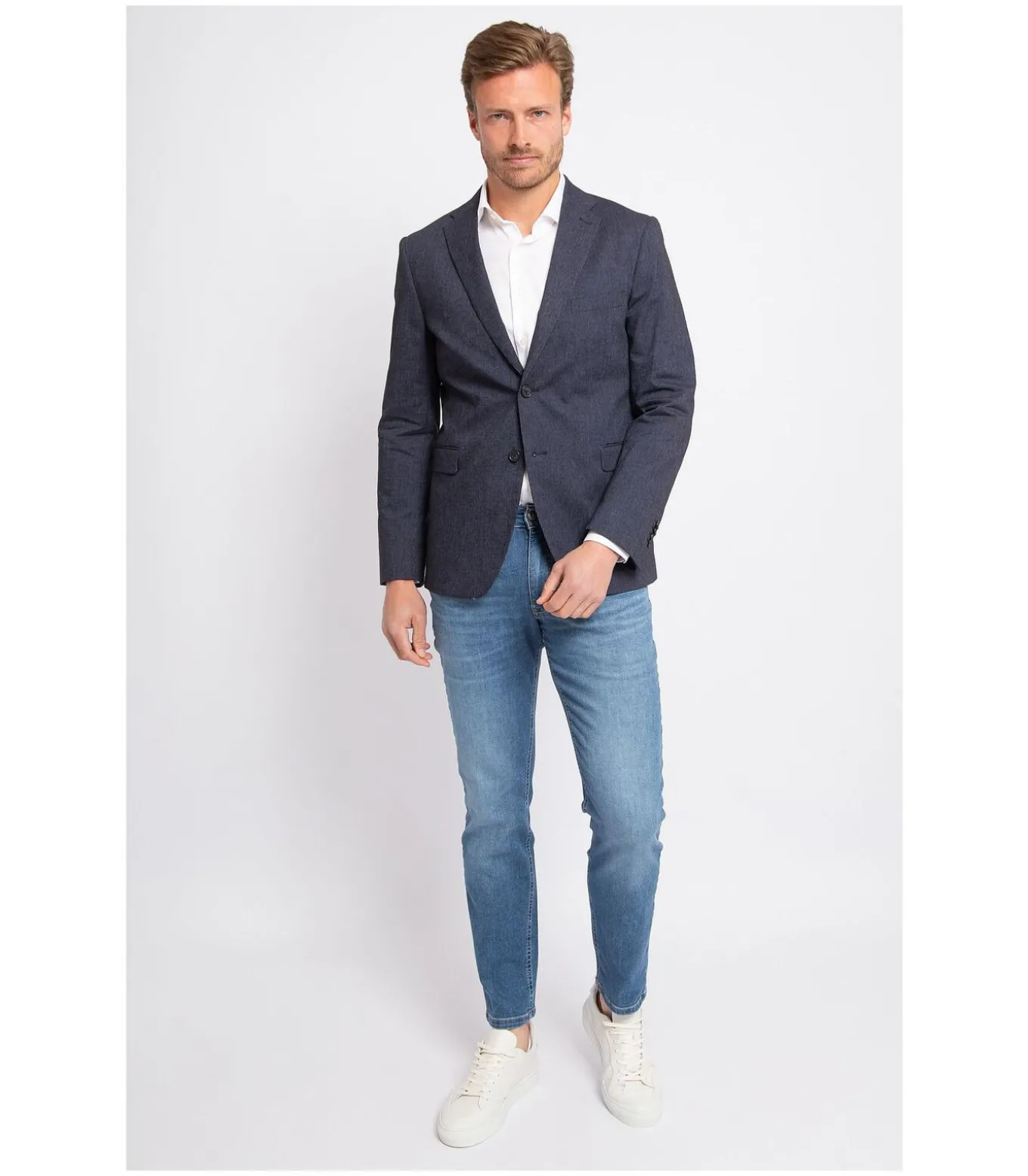 Blazer Linnen Streep Navy
