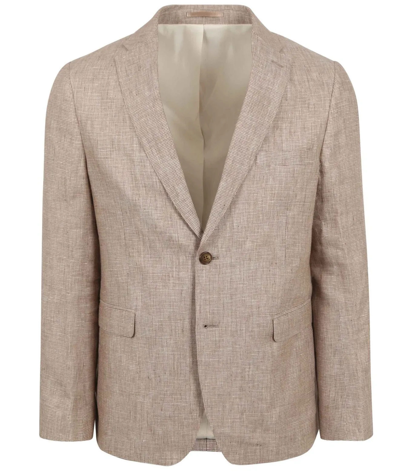 Blazer Pepita Linnen Beige