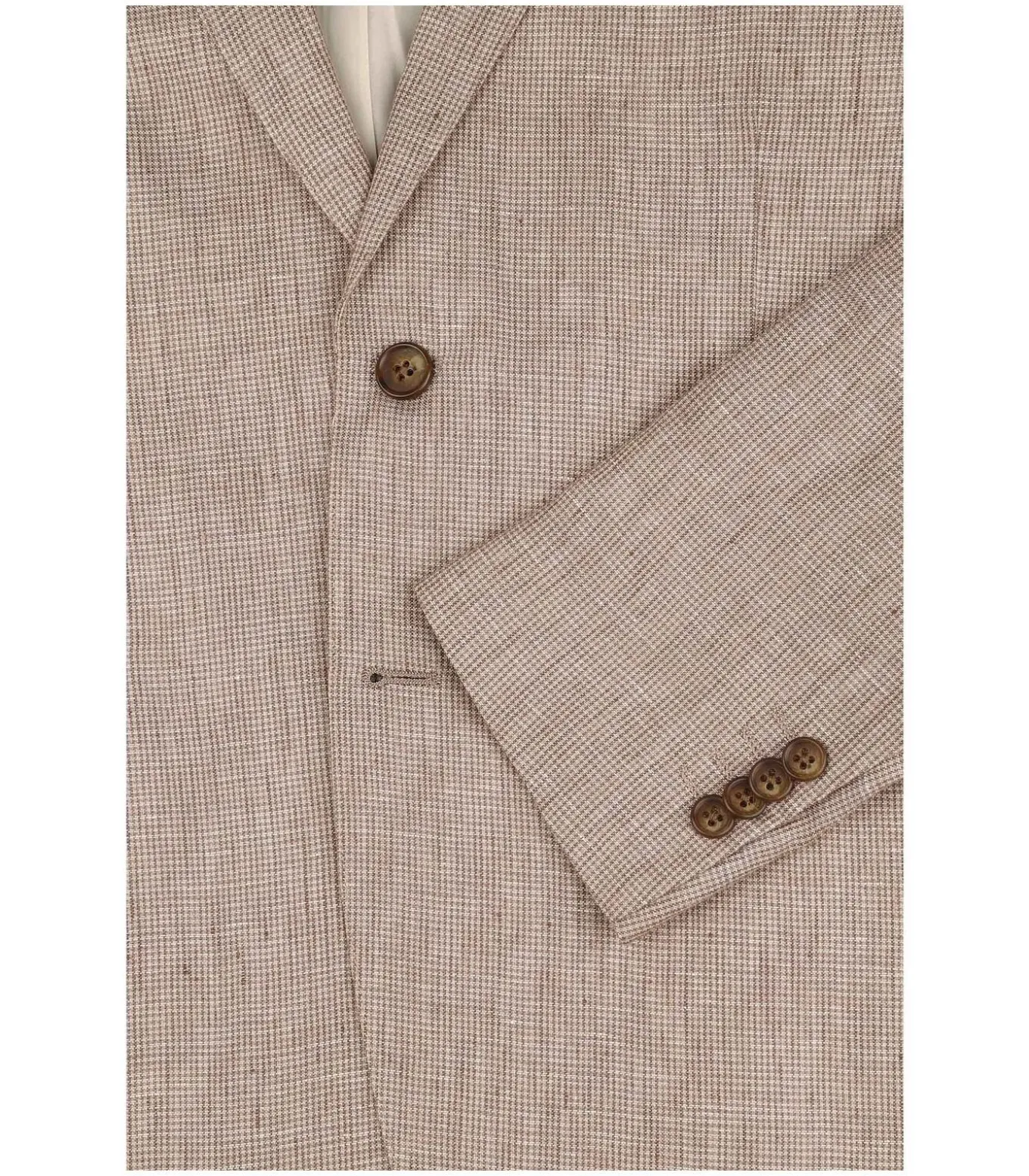 Blazer Pepita Linnen Beige