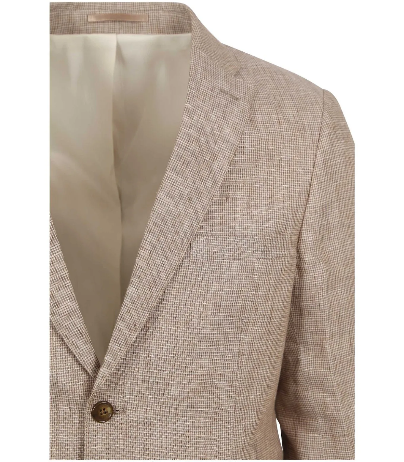 Blazer Pepita Linnen Beige