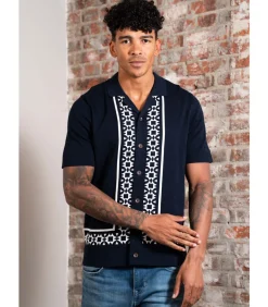 Border resort shirt - dark navy