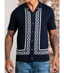 Border resort shirt - dark navy
