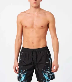 Boxer Phobia Zwemkleding Met Lichtblauwe Bliksem