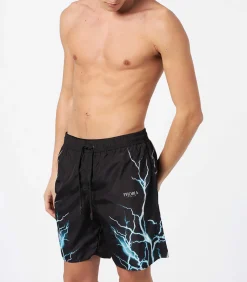 Boxer Phobia Zwemkleding Met Lichtblauwe Bliksem