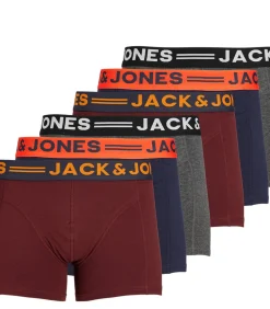 Boxershorts JACLICHFIELD - 6 pack - Burgundy/Navy/Grijs