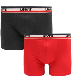Brief Boxershorts 2-Pack Rood Grijs