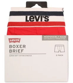 Brief Boxershorts 2-Pack Rood Grijs