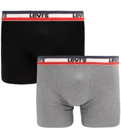 Brief Boxershorts 2-Pack Zwart Grijs
