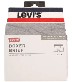 Brief Boxershorts 2-Pack Zwart Grijs
