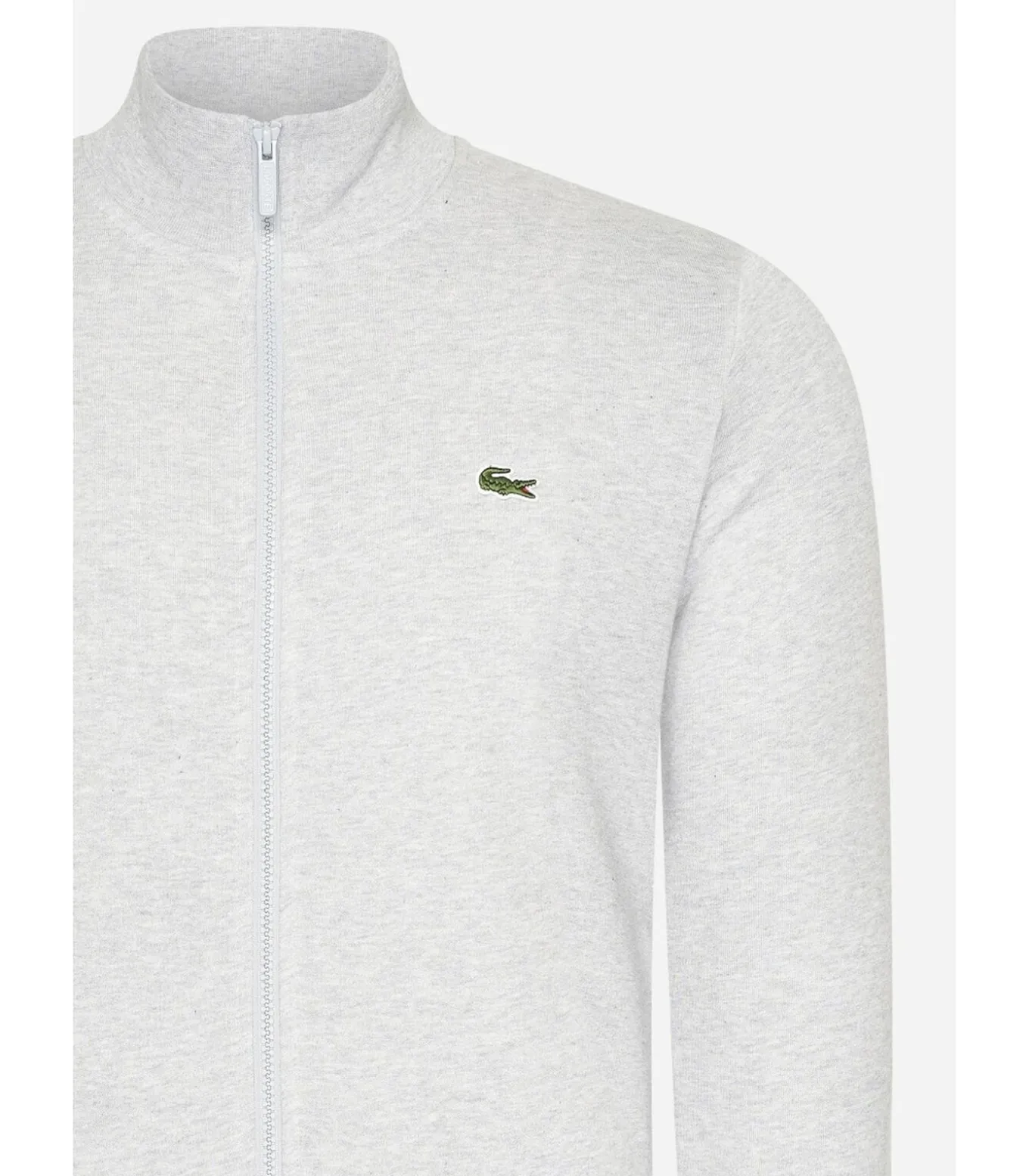 Brushed fleece zip through sweater - Silver Chine