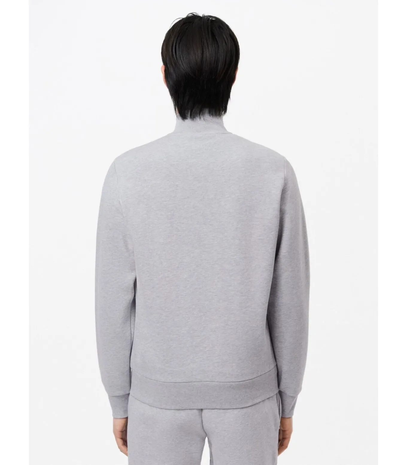 Brushed fleece zip through sweater - Silver Chine