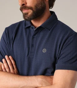 CLOVIK - Chique getextureerd poloshirt met korte mouwen en klassieke kraag