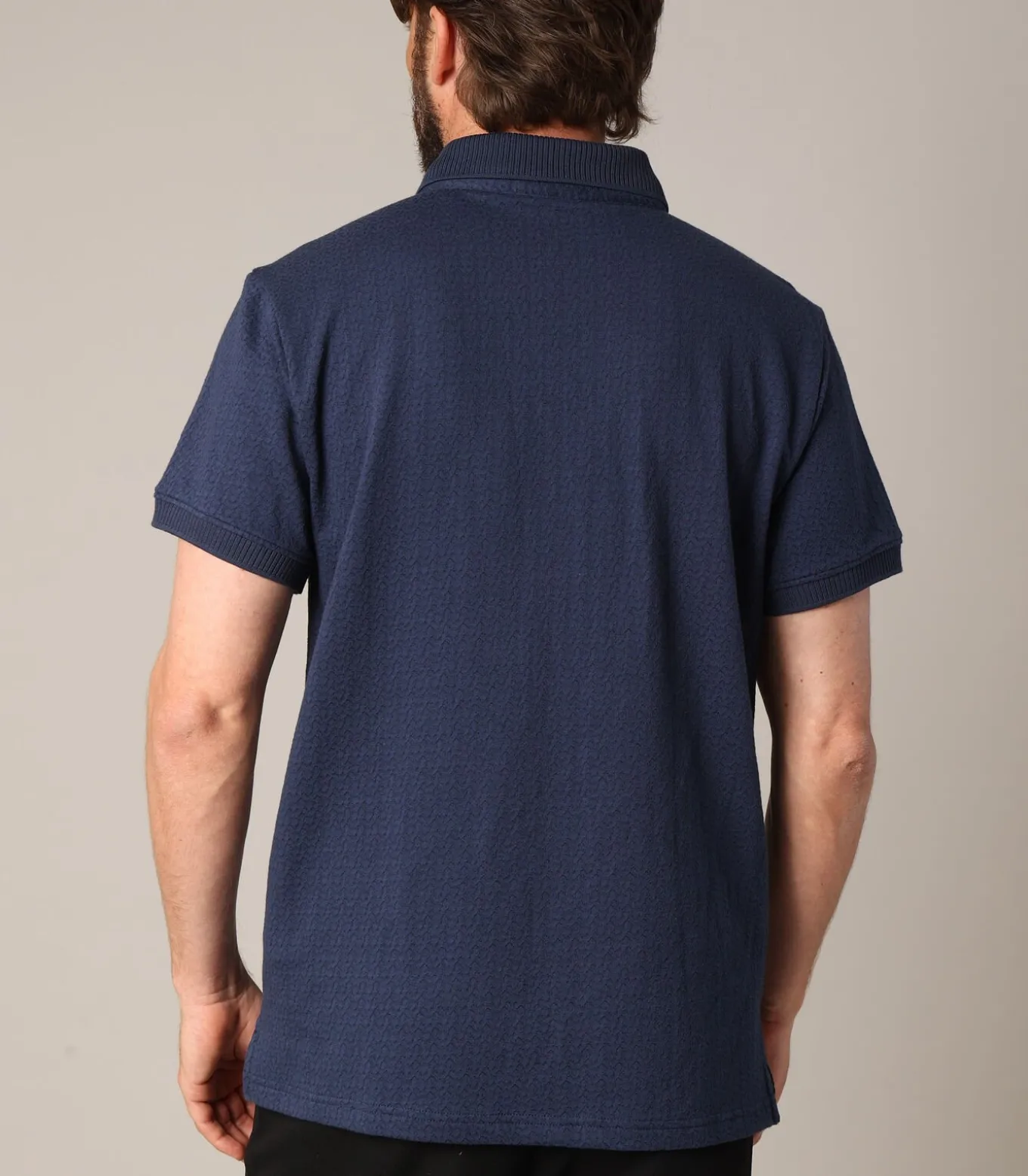 CLOVIK - Chique getextureerd poloshirt met korte mouwen en klassieke kraag