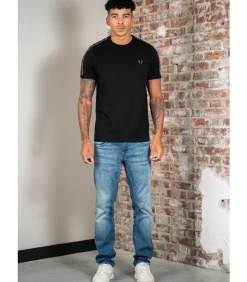 Contrast tape ringer t-shirt - black shaded stone