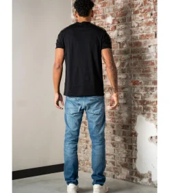 Contrast tape ringer t-shirt - black shaded stone