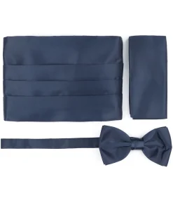 Cumberband Strik Pochet Set Navy