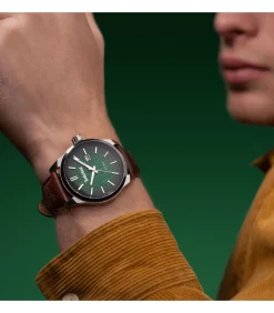 Datum horloge Henniker II Green - Brown