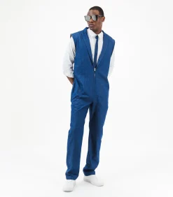 Denim jumpsuit met rits