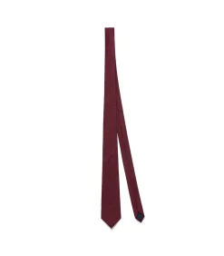 Donkerrode stropdas van zijde met Polo Club-logo