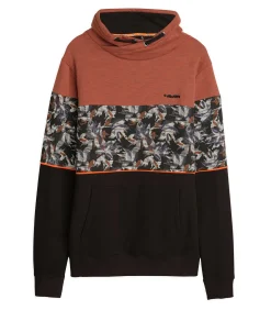 Driekleurige herensweater met kangoeroezak