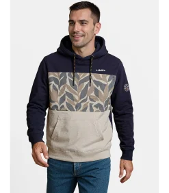 Driekleurige herensweater met ritszak