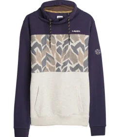 Driekleurige herensweater met ritszak